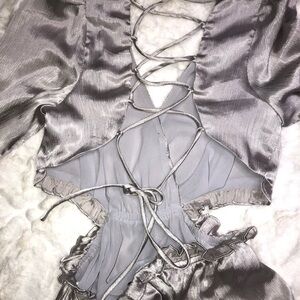 Lush Metallic Silver Top